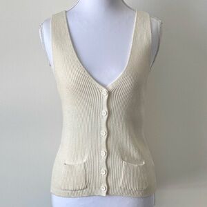 Brandy Melville Cream Button-Up Sweater Vest 🤍